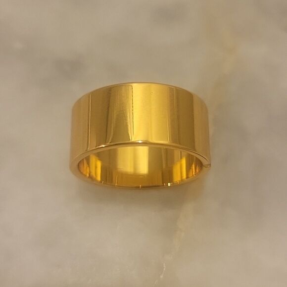 NEW Gorjana 18k Gold 6 Brass Rose Ring Cigar Band Thick Stacking Layering Boho - Picture 8 of 10